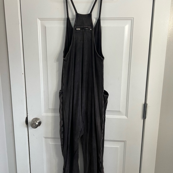 Free people hot shot onsie washed Black Lightweight Harem Jumpsuit with Pockets - Picture 5 of 6
